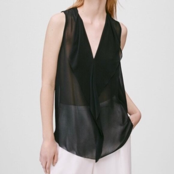 Aritzia Babaton Ainsley Sleeveless Silk Blouse - Picture 1 of 11